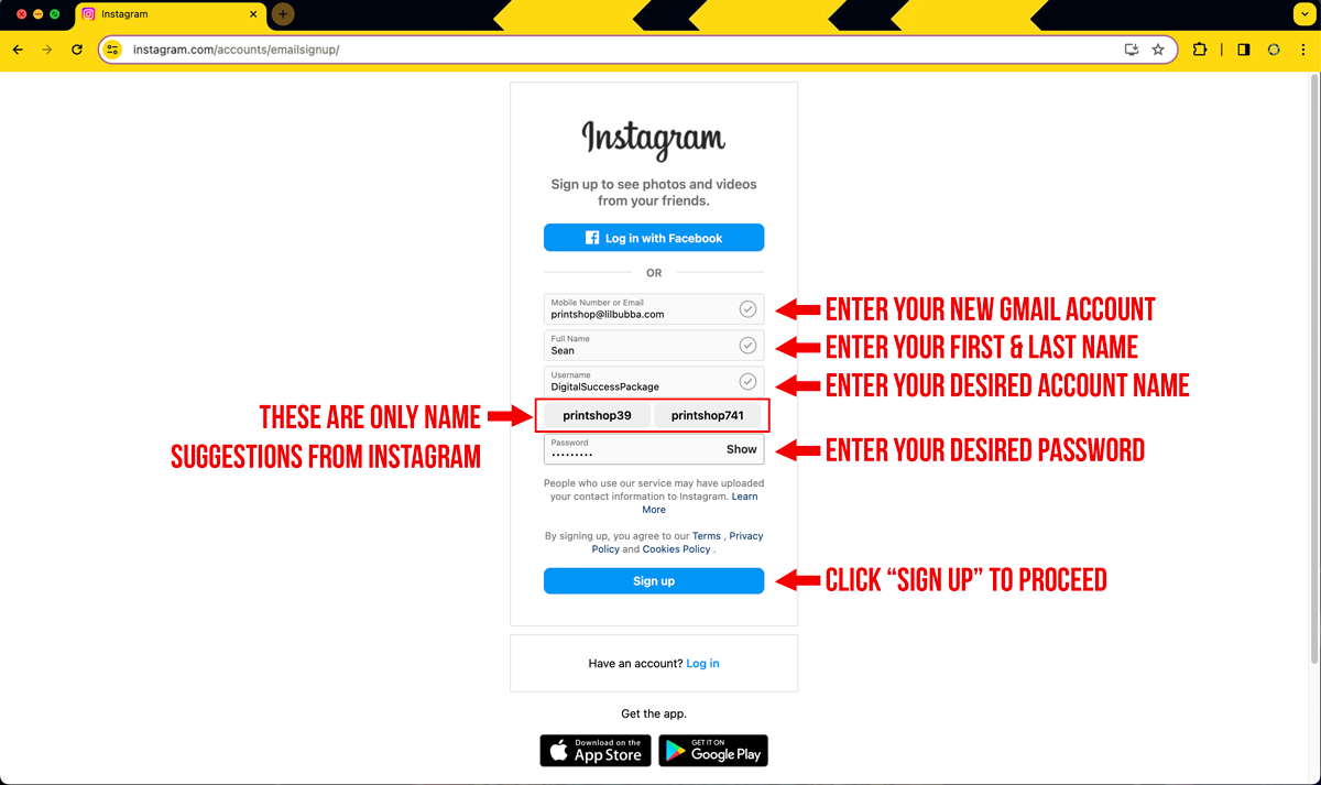 Creating Your Instagram Account - Slide 2