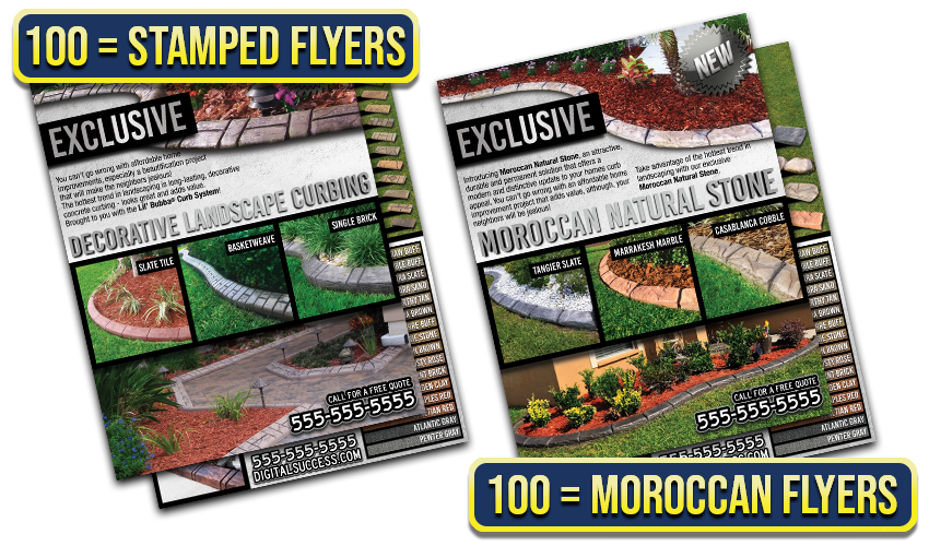 Standard - 100 Moroccan Flyers & 100 Stamped Flyers