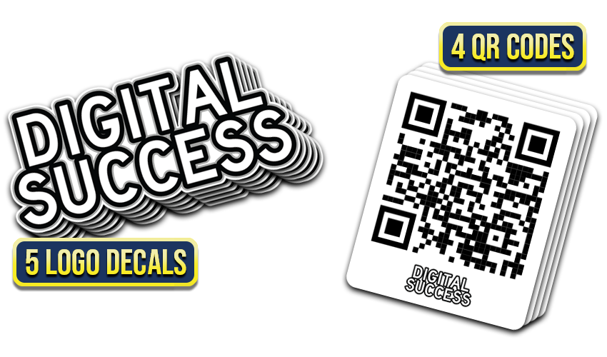 Standard - 5 Logo Decals & 4 QR Codes